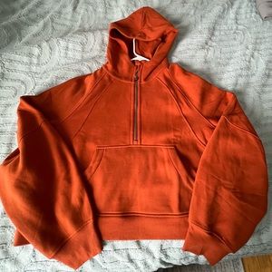 Lululemon Burnt Orange Half Zip Scuba Hoodie